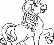 Coloriage et dessins gratuit Licorne galopante à imprimer