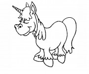 Coloriage Licorne humoristique