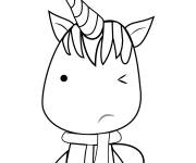 Coloriage Licorne Kawaii clin doeil