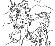 Coloriage Licorne l&eacute;gendaire en couleur