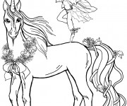 Coloriage et dessins gratuit Licorne magique à imprimer