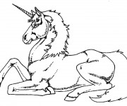 Coloriage Licorne magique assise