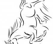 Coloriage Licorne magique en noir