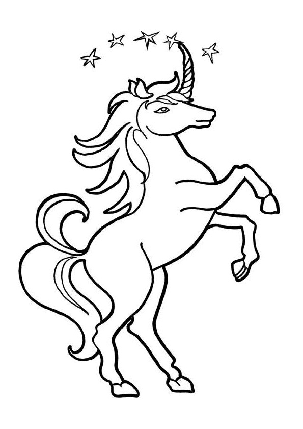 Coloriage Licorne magique en sautant dessin gratuit à imprimer