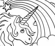 Coloriage et dessins gratuit Licorne magnifique à imprimer