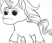 Coloriage Licorne marrant