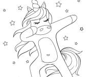 Coloriage Licorne qui aime danser