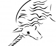 Coloriage Licorne Silhouette