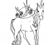Coloriage Licorne simplifi&eacute;