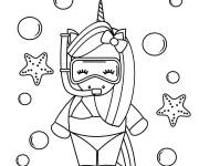 Coloriage Licorne  sous-marin