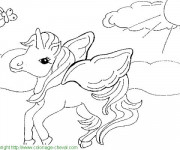 Coloriage et dessins gratuit Licorne stylisé à imprimer