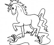 Coloriage et dessins gratuit Licorne te regarde à imprimer