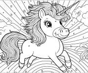 Coloriage Licorne volante