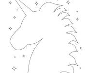 Coloriage Silhouette t&ecirc;te de Licorne