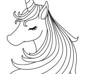 Coloriage T&ecirc;te de licorne pour les filles