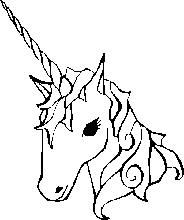 Coloriage Tête Licorne Dessin Gratuit à Imprimer