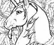 Coloriage T&ecirc;te Licorne Silhouette