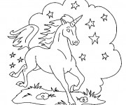 Coloriage Une Licorne qui galop