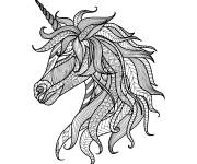 Coloriage Zentangle Licorne