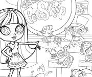 Coloriage Affiche de Littlest Pet Shop avec Blythe et ses animaux