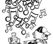 Coloriage Animaux et la musique de Littlest Petshop