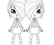Coloriage Biskit Whittany et Brittany de Litllest Pet Shop