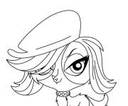 Coloriage Chat de Pet shop avec une coiffure moderne
