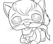 Coloriage et dessins gratuit Chat en toute beaut&eacute; de Petshop à imprimer