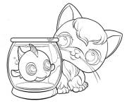 Coloriage et dessins gratuit Chat et poisson de Littlest Petshop à imprimer