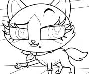 Coloriage Chat Felina de LPS avec ses beaux yeux