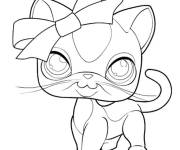 Coloriage et dessins gratuit Chaton avec n&oelig;ud de Littlest Petshop à imprimer