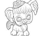 Coloriage et dessins gratuit Chien mignon avec couronne de Petshop à imprimer