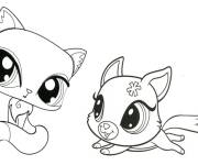 Coloriage Deux chatons adorables de Littlest Petshop
