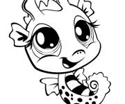 Coloriage Hippocampe kawaii de Pet Shop
