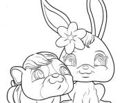 Coloriage L'amiti&eacute; du lapin et de ours Littlest Petshop