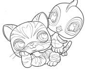 Coloriage Oiseau et chat Littlest Petshop