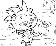 Coloriage Russell Ferguson de Petshop sur la plage