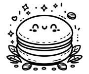 Coloriage Macaron mignon style kawaii