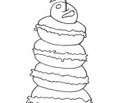 Coloriage Macarons d&eacute;cor&eacute;s avec une cerise