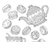Coloriage Macarons et symboles de p&acirc;tisseries francaise