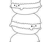 Coloriage Macarons kawaii