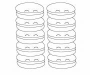 Coloriage Macarons meringues aux amandes simple