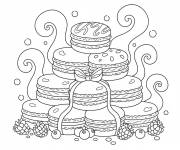 Coloriage Macarons pour la f&ecirc;te