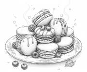 Coloriage Macarons r&eacute;aliste