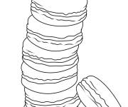 Coloriage Plusieurs Macarons en noir et blanc
