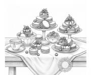 Coloriage Tables des Macarons