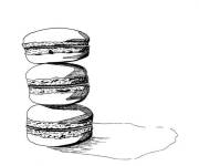 Coloriage Trois Macarons d&eacute;taill&eacute;s