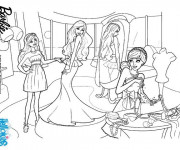 Coloriage Barbie au Magasin  Pour Fille