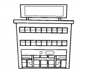 Coloriage Centre commercial facile