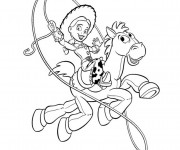 Coloriage Cowgirl sur Le Cheval Disney
